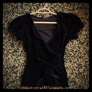 Royal blue velvet shirt